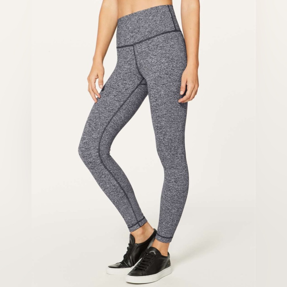 Lululemon Wunder Under Hi-Rise 7/8 Tight Heathered Black Women’s Leggings Size 4